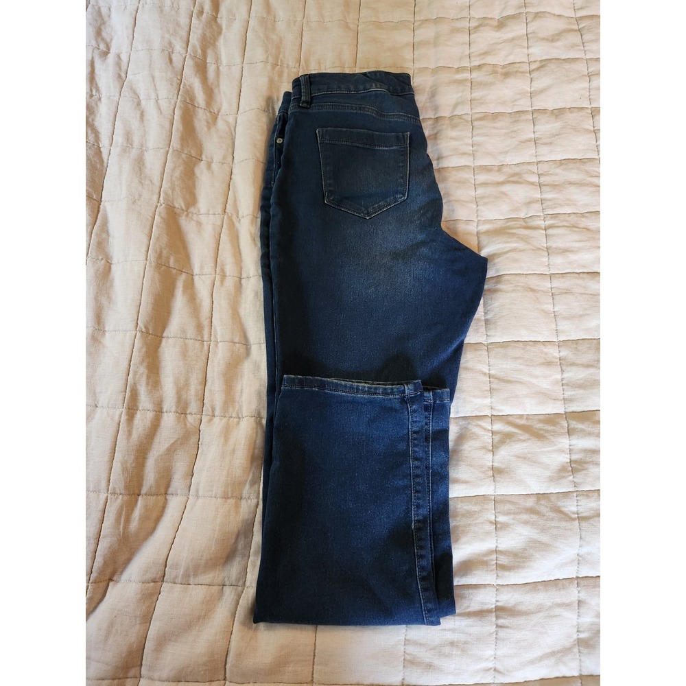Bandolino Amy Straight Jeans Womens 12 Blue Cotton Blend High Rise‎